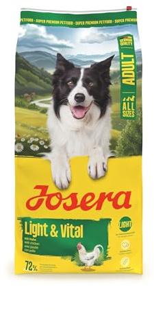 JOSERA Adult Light & Vital Huhn (1 x 12,5 kg) | Premium Trockenfutter für ausgewachsene Hunde | mit Erbse | wenig Fett & viel Protein zur Gewichtskontrolle | leicht verdaulich | weizenfrei |1er Pack