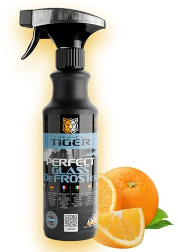 CHEMICAL TIGER - Enteiserspray Auto - Scheibenenteiser - Bis –60 °C - Eisfrei, Scheibenentfroster, EIS Entferner - Unschädlich für Lack - Perfect Glass DeFROSTer 500ml - Duft nach Spanische Orange