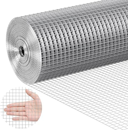 VEVOR Drahtgeflecht, 122cm x 15 m, Volierendraht Verzinkt, 0,9mm Drahtstärke Drahtgitter 12,7x12,7mm Maschendrahtrolle, Maschendrahtzaun, Maschendraht für Kaninchenkäfige, Garten, kleine Nagetiere