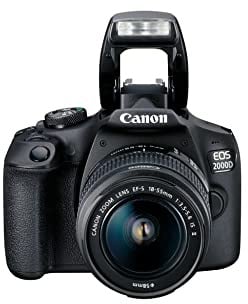 Canon EOS 2000D Spiegelreflexkamera - mit Objektiv EF-S 18-55 is II (24,1 MP, DIGIC 4+, 7,5 cm (3.0 Zoll) LCD, Display, Full-HD, WiFi, APS-C CMOS-Sensor), schwarz