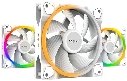be quiet! Light Wings 120mm White PWM ARGB PC Gehäuse Lüfter, Triple Pack | Vielzählige Farben und Effekte, 18 ARGB LEDs, 7 geräuschoptimierte Lüfterblätter, hoher Airflow, langlebiges Rifle-Lager