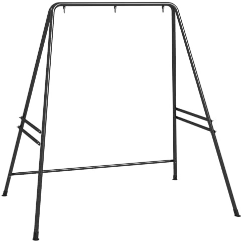 Outsunny Hängestuhlgestell aus Stahl max. 150 kg Schwarz 178 x 143 x 180 cm | Hängesesselgestell, Ständer für Hängestuhl, für Indoor Outdoor