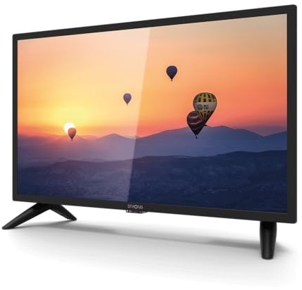 STRONG SRT 24HC3023 24 Zoll Fernseher, auch für Wohnmobile, DVB-T2 HD, Triple-Tuner zusätzlich 12 Volt Anschluss (HD, HDMI, SCART, USB, EPG, CI+, DVB-T Antenne), schwarz