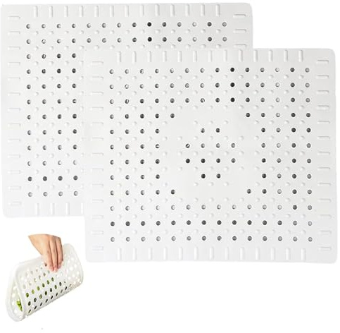 NUWIQ 2 Stück Spülbeckeneinlage, 31 x 26cm Spülbeckenmatte Sink, Spülbeckeneinlage Gummi, Küchenspülenschutz für Spülbecken Schützt die Oberfläche, Lebensmittelechtes PVC, Grau