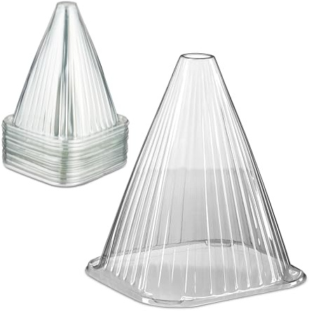 Relaxdays Pflanzenhut, 80er Set, Schneckenschutz, Frostschutz, HxBxT: 22 x 19 x 19 cm, Pflanzenhütchen PVC, transparent