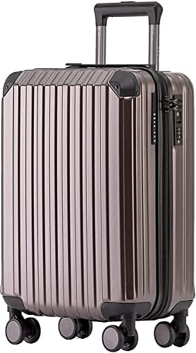 Münicase M816 TSA-Schloss Koffer Reisekoffer Trolley Kofferset Hardschale Boardcase (Coffee, Kleiner Koffer)