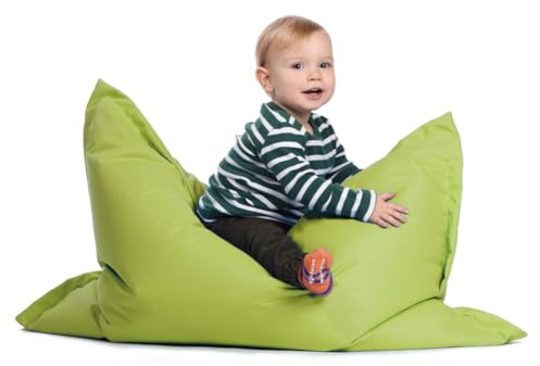 sunnypillow S Sitzsack, Outdoor & Indoor 100 x 70 cm mit 60L Styropor Füllung Sessel für Kinder & Erwachsene Sitzkissen Sofa Beanbag viele Farben und Größen zur Auswahl Grün