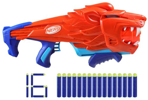 Nerf Junior Wild Lionfury, Easy Play Dart-Blaster, 16 Nerf Elite Darts als Munition, Nerf Blaster Löwen-Spielzeug, Outdoor Spielzeug für Jungen ab 6 Jahren