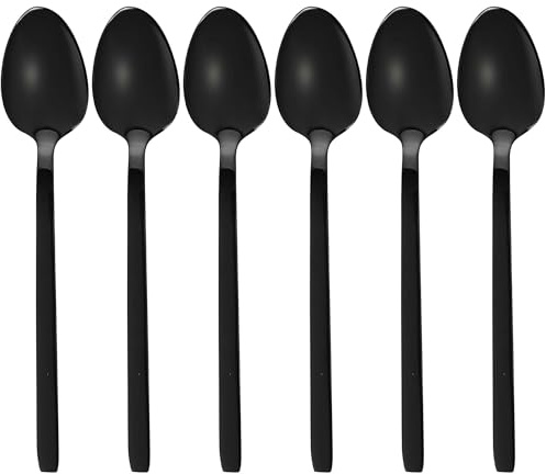 GRÄWE Espressolöffel Lissabon, 6 kleine Löffel, schwarze Mini-Dessertlöffel, Edelstahl, Titanbeschichtet, spülmaschinengeeignet