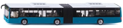 Siku 3736, MAN Gelenkbus, 1:50, Inkl. 2 Stickerbögen, Metall/Kunststoff, Türkis, Spielzeug-Modell, Bereifung aus Gummi, Öffenbare Türen