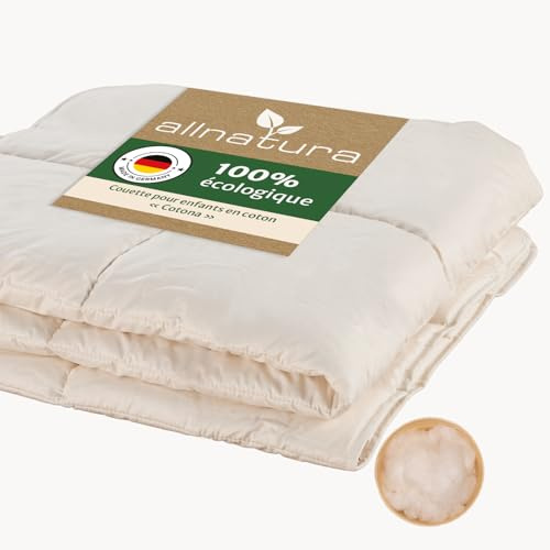 allnatura Kinder-Bettdecke Cotona 80x80 - Leichte Übergangsdecke für Babys & Kleinkinder aus Bio-Baumwolle (kbA), atmungsaktiv, allergikerfreundlich & vegan - Perfekt als Decke für Kinder- Reisebetten