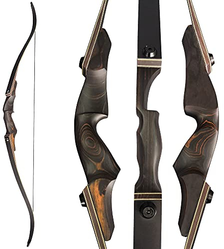 SHARROW 60 Zoll Recurvebogen Set Erwachsene 25-60 Lbs Takedown BogenschießEn Jagdbogen Pfeil Bogen Set Erwachsene Sportbogen Langbogen Recurve Bogen Pfeil Set Recurvebow Rechtehand(25Lbs, Bogen)