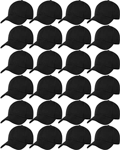 Handepo 24 Pcs Blank Baseball Cap Adjustable Back Strap Plain Blank Camouflage Hat Unisex Baseball Cap for Trucker Men Women
