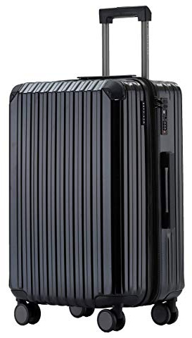 Münicase M816 TSA-Schloss Koffer Reisekoffer Trolley Kofferset Hardschale Boardcase (Schwarz, Mittler Koffer)