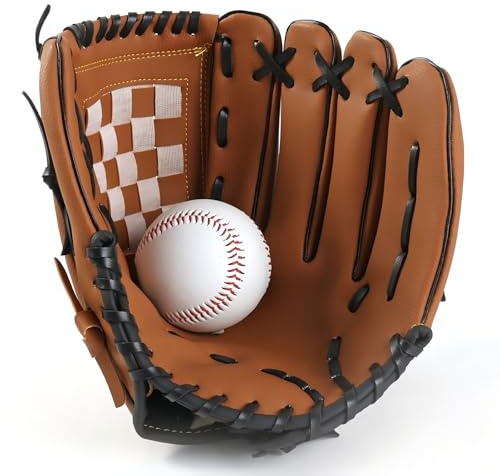 Baseball-Handschuhe für Kinder/Jugendliche/Erwachsene, Softball-Handschuhe aus PU-Leder, linke Hand