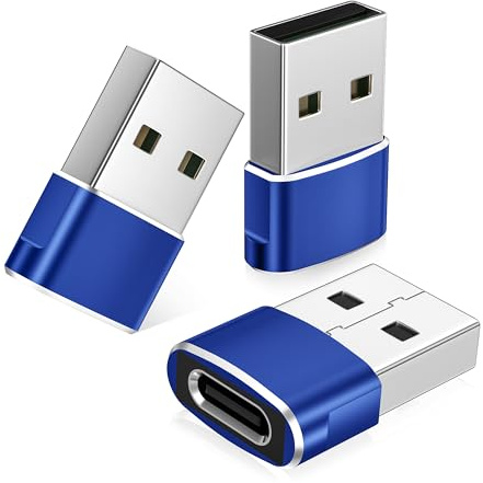Basesailor Adapter USB Auf USB C 3 Stück,Typ C Buchse zu USBA Stecker Konverter Ladegerät für iPhone 12 13 14 15 16 17 Pro Max XR,iPad Air 4 5 Mini 6 Generation,AirPods,iWatch Apple Watch Serie 7 8 9