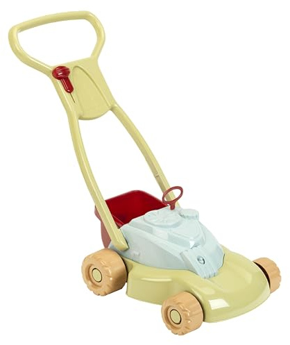 Theo Klein 7686 Rasenmäher mit abnehmbarem Auffangkorb I Mechanische Knatter- und Ratschgeräusche I Recyclingkunststoff I Anti-UV, Spielzeug für Kinder ab 18 Monaten, Blau