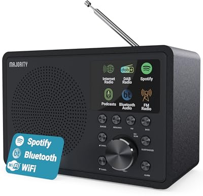 MAJORITY Touro Internetradio WLAN | DAB+ Radio mit Bluetooth | DAB Plus Radio Küchenradio | Internet WLAN mit DSP Lautsprecher | Digitalradio | Frontier Oktiv App-Steuerung