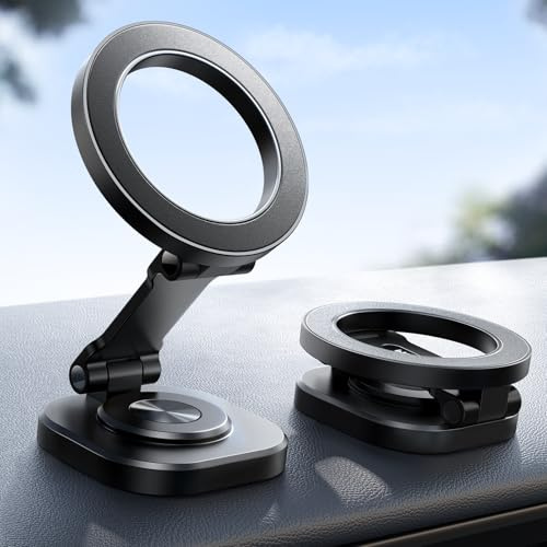 JOYROOM Handyhalterung Auto Magsafe [Legierung Faltbar & 360° Drehbar] Magsafe Autohalterung für Armaturenbrett Auto Handyhalterung Magsafe 20XN55 für iPhone 16 15 14 13 12 & MagSafe Hülle