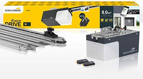 Schellenberg 60922 Garagentorantrieb Smart Drive M mit 2X 868 MHz Handsender, max. Torfläche 8 m², 500 N Zugkraft, automatische Endlageneinstellung