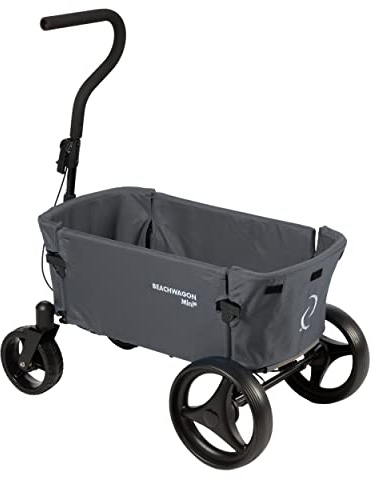 Beach Wagon Company Bollerwagen "Mini" Dunkelgrau - Faltbar, 40kg Traglast, Metallgestell, Polyester