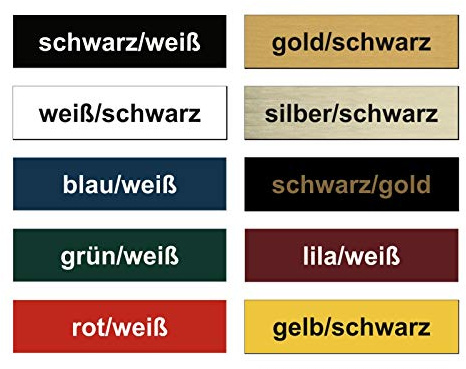 2x Klingelschild selbstklebend - Made in Germany - Briefkastenschild Briefkasten-Namensschild Türschild mit Gravur - Witterungsbeständig