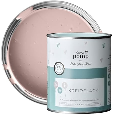 MissPompadour Kreidefarbe für Möbel Rosa & Einzigartig 750ml - Holzfarbe, Holzlack matt innen - Möbellack, Möbelfarbe ohne Schleifen - Kreidefarbe für Holz, Metall, Kunststoff - LittlePomp