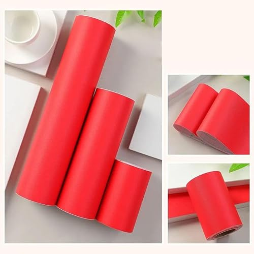 TapetenbordüRe Selbstklebende BordüRe Wand Wohnzimmer Tapeten Fliesenaufkleber Bad Dekoband Selbstklebend Rot 10cm X 500cm