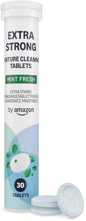 by Amazon Extra Starke Prothesen-Reinigungstabletten – 3 Packungen mit 30 Tabletten, Frische Minze
