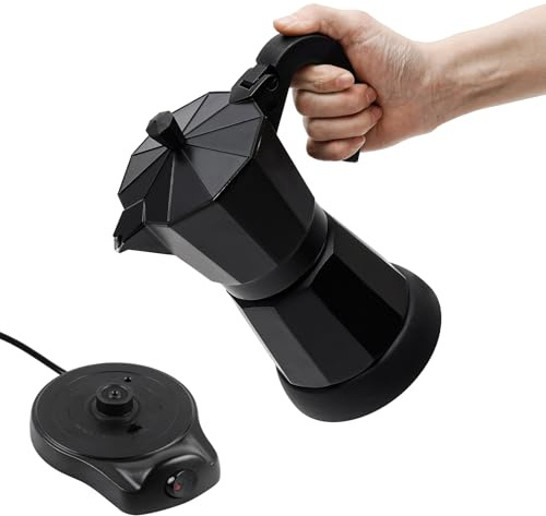 SanBouSi Espressokocher Elektrische Kaffeemaschine Camping Mokka Maschine für 6 Tassen (300ml)