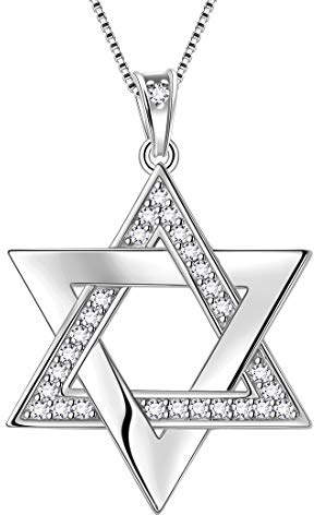 Aurora Tears Davidstern Halskette 925 Sterling Silber Sechseck Anhänger Jüdischer Schmuck Religiöse Judaica Geschenke für Frauen