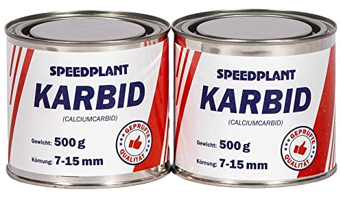 SPEEDPLANT Karbid 1 kg (2x 500g) - Carbid Kabit Kabitt karbitt Karbit Karbidkleine Körnung 7-15mm - 2 Dosen