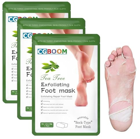 Fußmaske, 3 Paar Milchsäure Fußpeeling Maske, Feuchtigkeitsspendende Fussmaske, Hornhaut Socken, Natürlich & Sanft Fußpflege, zur Entfernung von Hornhaut, Repariert Raue Fersen