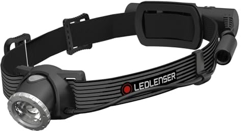 Ledlenser H8R SE Akku-LED-Stirnlampe, 700 lm, 130m Leuchtweite, IP54, 158g | Fokussierbar, bis zu 70h Leuchtdauer, rotes Rücklicht, inkl. Aufbewahrungstasche, für Heimwerken, Camping, wasserabweisend