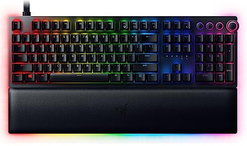 Razer Huntsman V2 Analog - Premium Gaming Tastatur mit analogen optischen Schaltern (ergonomische Handgelenkauflage, Digitale Drehsteuerung, 4 Medientasten, RGB-Chroma) UK-Layout | Schwarz