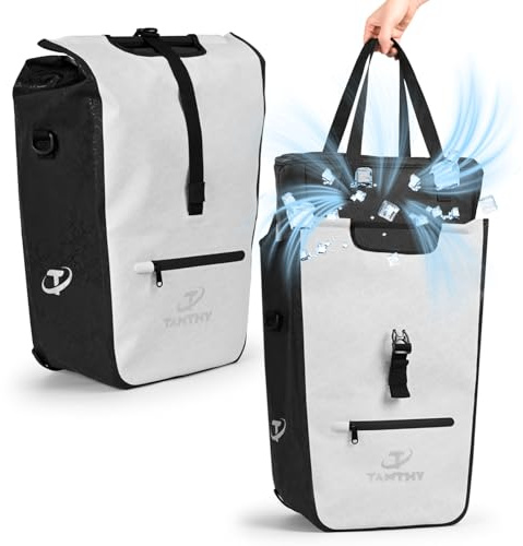 tamthy Fahrradtaschen für Gepäckträger mit Herausnehmbarer Kühltasche, 3 in 1 Wasserdicht Fahrradtasche, Umhängetasche & Tragetasche für Pendeln, Reisen (22-28 L)
