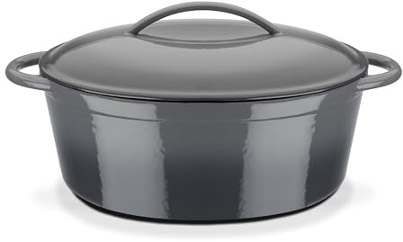 GSW 716338 Grey Shadow Bräter oval, Gusseisen, grau/creme - 33 x 25 cm