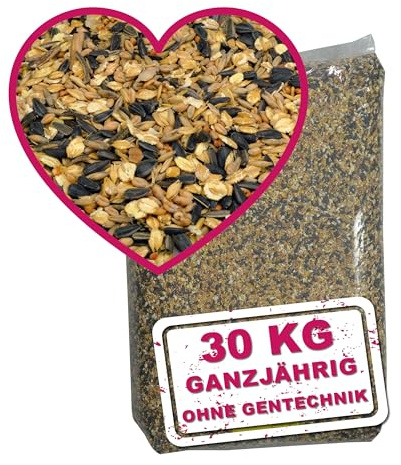 MeinWildvogel - Wildvogel-Vital Basic - Vogelfutter 30 kg XXL - Wildvogelfutter - Streufutter - Ganzjahresfutter für Vögel mit Sonnenblumenkernen - Gentechnikfrei & Ambrosia-kontrolliert