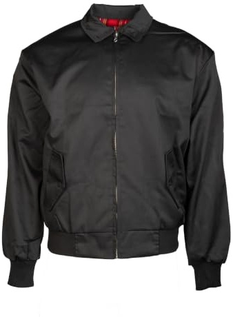 Mil-Tec Blouson 'English Style' Summer • Klassische Harrington Jacke mit Karo-Innenfutter • Übergangsjacke im Brit-Style • Leichte Pilotenjacke mit Strickbündchen