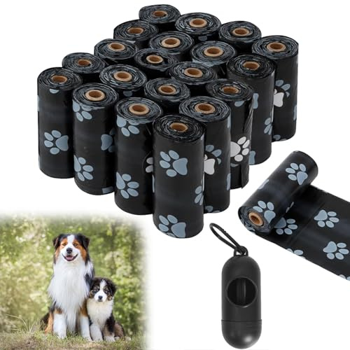 300 Stück Hundekotbeutel – 20 Rollen Biologisch Abbaubare Kotbeutel mit Spender, Extra Groß & Auslaufsicher | Reißfeste, Wasserdichte Müllbeutel für Hunde