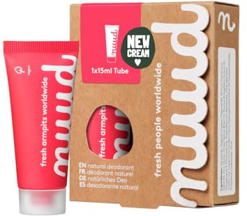 nuud Starter Pack | Deocreme | 1 x 15ml | 100% natürliches, veganes Creme-Deodorant, wirkt 3 Tage, Aluminiumfrei und Parfümfrei, für Mann und Frau, reicht für 2 Monate, dermatologisch getestet