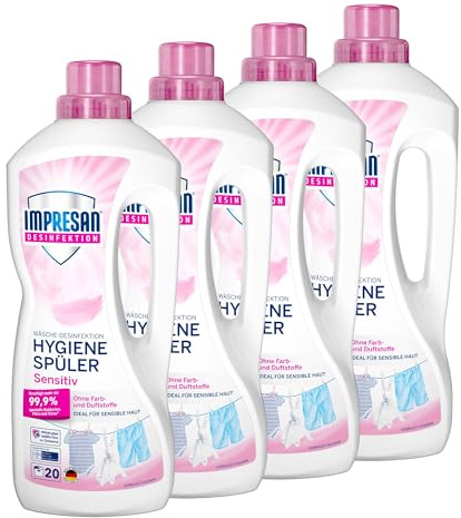 IMPRESAN Hygiene-Spüler Sensitiv | Wäschedesinfektion für hygienisch reine Wäsche | Effektiv gegen Bakterien, Pilze & Viren | 4 x 1500 ml