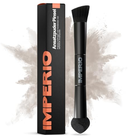 IMPERIO 2in1 Ansatzpuder-Pinsel zum präzisen Auftragen & Verblenden von Ansatzpuder am Haaransatz & zum Nachbilden einzelner Haarsträhnchen (Das Original)
