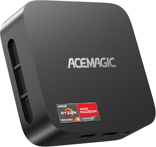 ACEMAGICIAN K1 Mini PC,AMD Ryzen 5 7430U (6C/12T),16GB LPDDR4 512GB M.2 SSD | Micro PC mit Windows 11 Pro | 4K Triple Display | Type-C | Dual Ethernet | WiFi 6 | BT 5.2 für Programmierung/Büro/Bildung
