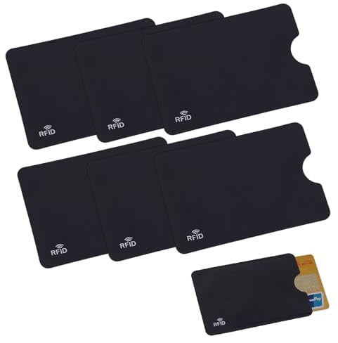 Horktrust Geprüfte 6pcs RFID Blocker NFC Schutz Kreditkartenhülle Sicherheit gegen Datenklau Kartenhülle und EC Karten Bankkarten, NFC Hülle,Schutz-Hülle RFID-Blocker Abgeschirmt aus PVC