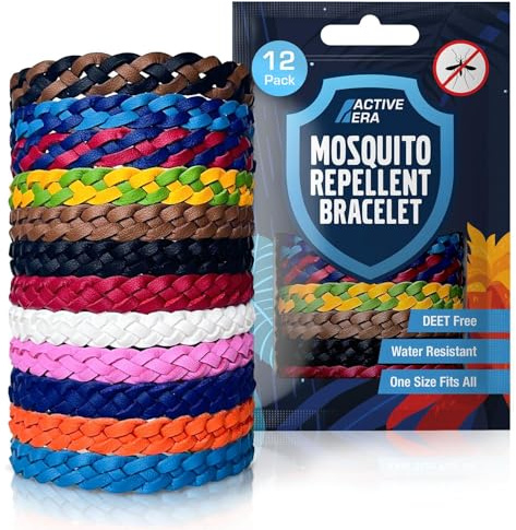 Active Era Mückenschutz Armband (12 Stk), Mückenabwehr Outdoor, Camping - Mückenarmband für Kinder & Erwachsene - Natürlicher Anti Mücken Schutz, Wasserfest, 10 Tage Schutz, 100% DEET frei - Bunt