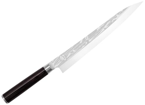 KAI Shun Pro Sho Yanagiba japanisches Sushimesser, Sashimi Messer 24 cm Klingenlänge - A 10 Stahl 61 (±1) HRC - Pakkaholz schwarz - handgefertigt mit einseitigem Schliff - Made in Japan