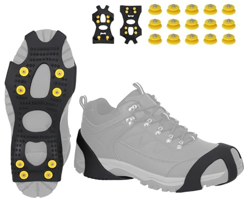 ALPIDEX Anti Rutsch Schuhspikes Größe 35-47 Ersatzspikes Ice Grips Schuhkrallen Schnee EIS Spikes Sohle Wandern Spazieren Hiking Walking Winter, Größe:L
