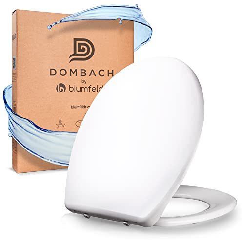 Dombach® Premium WC Sitz, Klodeckel mit Absenkautomatik, Antibakterielle, abnehmbare Klobrille mit Absenkautomatik, Toilettendeckel, WC Deckel mit Softclose, WC Brille, Duroplast, Oval, Celesto