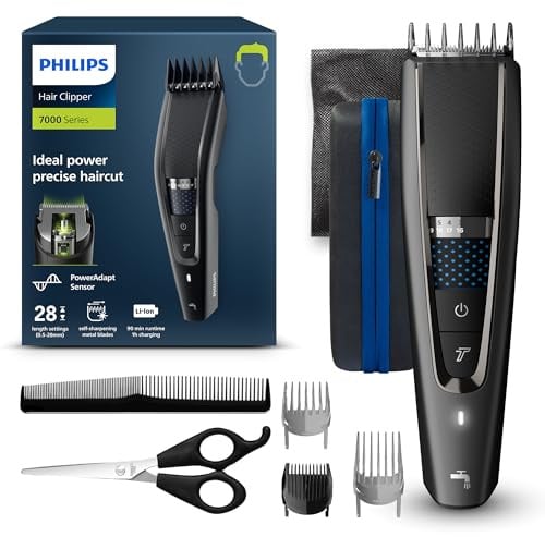 Philips Hair Clipper Series 7000 Haarschneider mit Trim-n-Flow-Technologie (Modell HC7650/15)